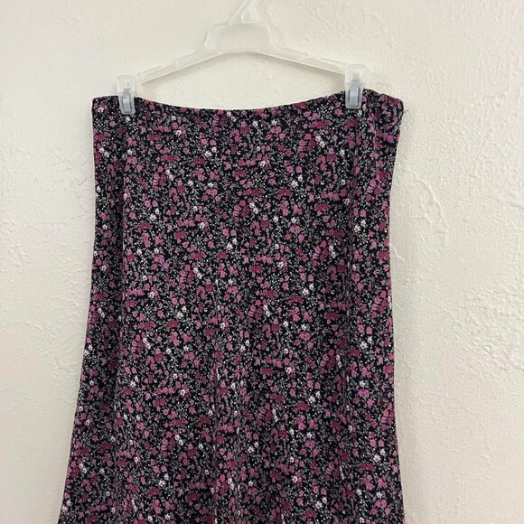 vintage 90s floral preppy girly whimsygoth midi skirt - Picture 2 of 7